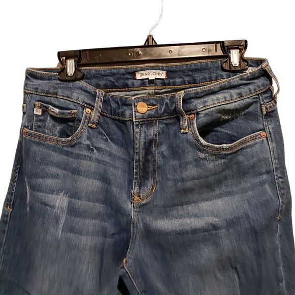 DEAR JOHN Blaire Ankle Jeans Hi Rise Straight Washed Blue Denim Women Sz 30 - Picture 4 of 7